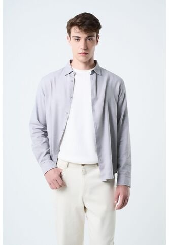 Camisa Oxford Manga Larga Calagua Para Hombre Semifitted Camisa Oxford Manga Larga Calagua Para Hombre Semifitted Gris XS VÉLEZ Vélez