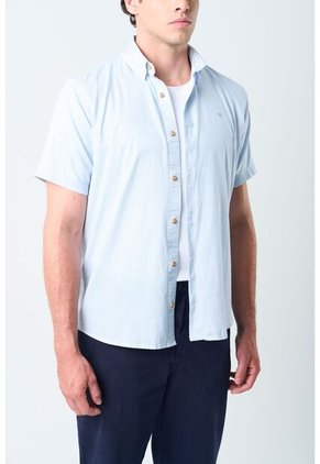 Camisa Manga Corta Enif Para Hombre Silueta Clásica Camisa Manga Corta Enif Para Hombre Silueta Clásica Azul Claro XXL VÉLEZ