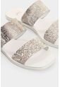 Sandalia Plana Iris De Cuero Para Mujer Grabada Sandalia Plana Iris De Cuero Para Mujer Grabada Plata 36 VÉLEZ de Vélez