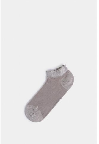 Calcetines Tobilleros En Algodón Para Mujer Brillo Calcetines Tobilleros En Algodón Para Mujer Brillo Gris XS VÉLEZ Vélez