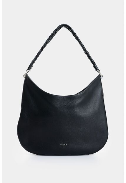 Shopping Luna Semicircular En Cuero Para Mujer Shopping Luna Semicircular En Cuero Para Mujer Negro VÉLEZ