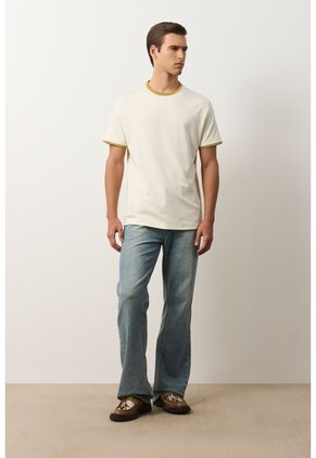 Camiseta En Algodón Para Hombre Luma Camiseta En Algodón Para Hombre Luma Crema XS VÉLEZ