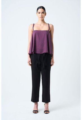 Camisa Canes Fit Holgado Para Mujer Detalle Trenzado Camisa Canes Fit Holgado Para Mujer Detalle Trenzado Mora L VÉLEZ