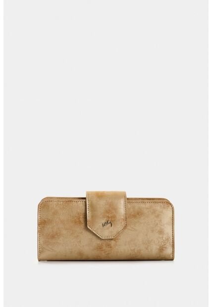 Billetera Porta Chequera Extravaganza De Cuero Para Mujer Grabado Billetera Porta Chequera Extravaganza De Cuero Para Mujer Grabado Dorado VÉLEZ