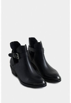 Botines Tacón Campina 2.0 De Cuero Para Mujer Silueta Cut Out Botines Tacón Campina 2.0 De Cuero Para Mujer Silueta Cut Out Negro 38 VÉLEZ