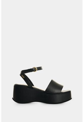 Sandalia Plataforma En Cuero Para Mujer Cuzco Sandalia Plataforma En Cuero Para Mujer Cuzco Negro 36 VÉLEZ Vélez