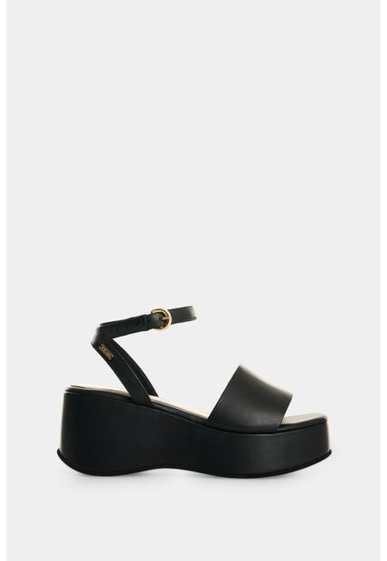 Sandalia Plataforma En Cuero Para Mujer Cuzco Sandalia Plataforma En Cuero Para Mujer Cuzco Negro 36 VÉLEZ