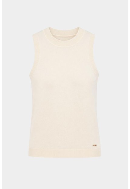 Top Tank Tejido Rectilíneo Para Mujer Manga Sisa Top Tank Tejido Rectilíneo Para Mujer Manga Sisa Crema M VÉLEZ