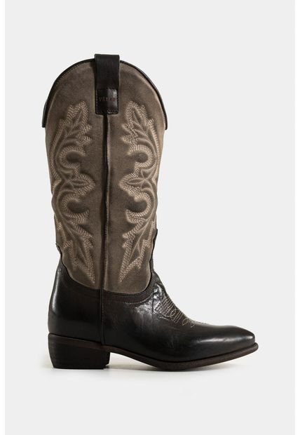 Botas Caña Larga Savona De Cuero Para Mujer Silueta Tipo Western Botas Caña Larga Savona De Cuero Para Mujer Silueta Tipo Western Negro 37 Vélez