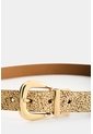 Cinturón Iskay Doble Faz En Cuero Folia Para Mujer Cinturón Iskay Doble Faz En Cuero Folia Para Mujer Dorado M VÉLEZ de Vélez