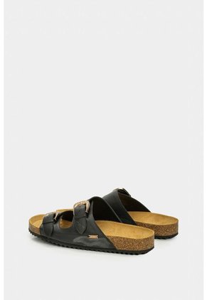 Sandalia Plana Pilos De Cuero Para Mujer Suela Corcho Sandalia Plana Pilos De Cuero Para Mujer Suela Corcho Negro 37 VÉLEZ