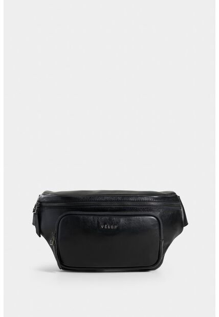 Riñonera Brunei 2 De Cuero Para Hombre Con Acabado Espazolado Riñonera Brunei 2 De Cuero Para Hombre Con Acabado Espazolado Negro VÉLEZ