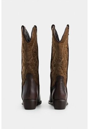 Botas Salvinia En Textil Y Cuero Para Mujer Acabado Vintage Botas Salvinia En Textil Y Cuero Para Mujer Acabado Vintage Cafe 34 VÉLEZ