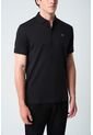 Polo Alcor Manga Corta Para Hombre Detalle Acanalado Polo Alcor Manga Corta Para Hombre Detalle Acanalado Negro XS VÉLEZ de Vélez