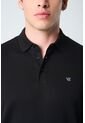 Polo Alcor Manga Corta Para Hombre Detalle Acanalado Polo Alcor Manga Corta Para Hombre Detalle Acanalado Negro XS VÉLEZ de Vélez