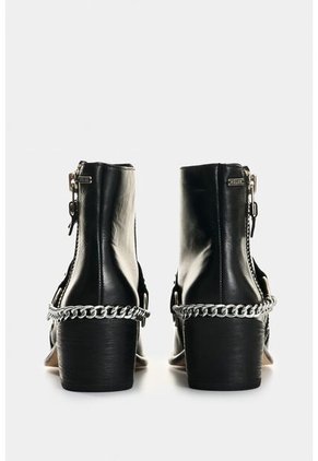 Botines Silueta Texana De Cuero Para Mujer Saturno Botines Silueta Texana De Cuero Para Mujer Saturno Negro 35 VÉLEZ