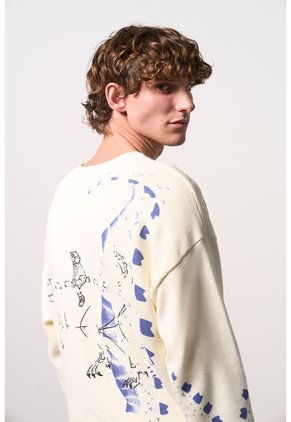 Sweater Tejido Para Hombre Dino Sweater Tejido Para Hombre Dino Crema XS VÉLEZ