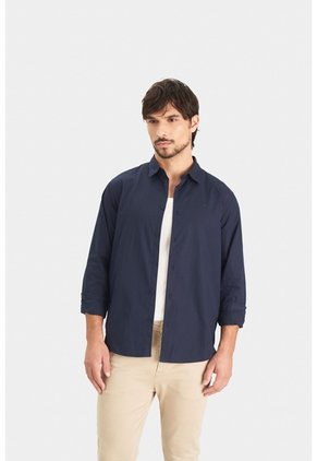 Camisa En Popelina Para Hombre Semifitted Camisa En Popelina Para Hombre Semifitted Azul Oscuro XL VÉLEZ