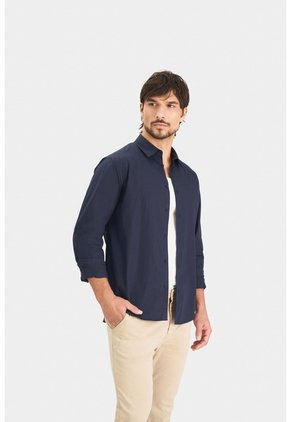 Camisa En Popelina Para Hombre Semifitted Camisa En Popelina Para Hombre Semifitted Azul Oscuro XL VÉLEZ