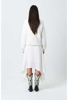 Sweater Liora Para Mujer Acanalado Asimétrico Sweater Liora Para Mujer Acanalado Asimétrico Crema XL VÉLEZ