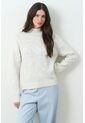 Sweater Tejido De Cuello Alto Para Mujer Nacarina Sweater Tejido De Cuello Alto Para Mujer Nacarina Crema L VÉLEZ de Vélez