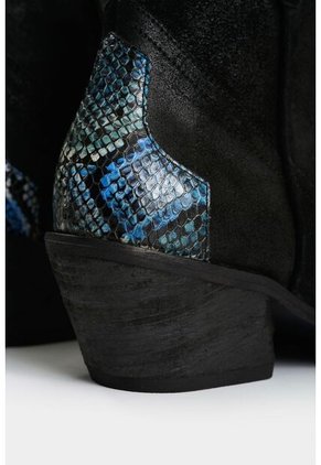 Botines Texanos De Cuero Gamuzado Para Mujer Sahara Botines Texanos De Cuero Gamuzado Para Mujer Sahara Negro 37 VÉLEZ