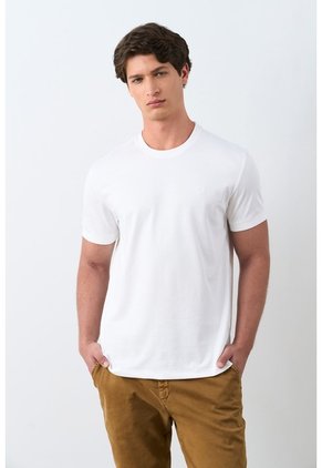 Camiseta Micropima Arizona Para Hombre Semi Ajustada Camiseta Micropima Arizona Para Hombre Semi Ajustada Blanco S VÉLEZ