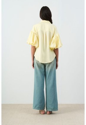 Camisa Galera Para Mujer Manga Abombada Camisa Galera Para Mujer Manga Abombada Amarillo S VÉLEZ