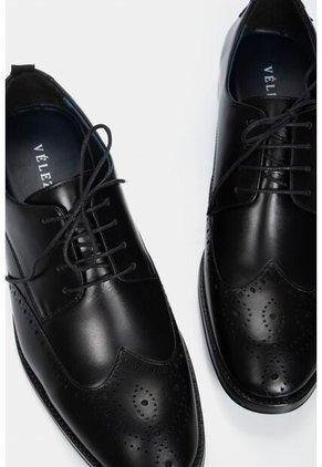 Zapatos Cordón Derby De Cuero Zapatos Cordón Derby De Cuero Negro 42 Vélez