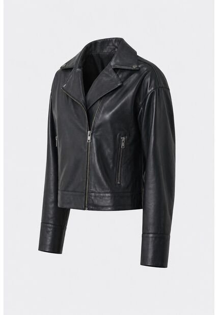Chaqueta Lyra De Cuero Para Mujer Biker Flecos Chaqueta Lyra De Cuero Para Mujer Biker Flecos Negro L VÉLEZ