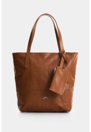 Shopping De Cuero Grabado Para Mujer Verona Shopping De Cuero Grabado Para Mujer Verona Miel VÉLEZ