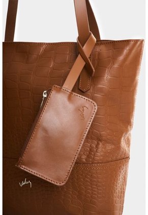 Shopping De Cuero Grabado Para Mujer Verona Shopping De Cuero Grabado Para Mujer Verona Miel VÉLEZ