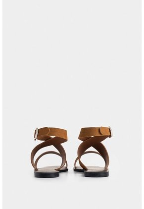 Sandalia Plana Draco De Cuero Para Mujer Amarre Al Tobillo Sandalia Plana Draco De Cuero Para Mujer Amarre Al Tobillo Miel 41 VÉLEZ