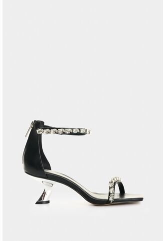 Sandalia Tacón De Cuero Para Mujer Anahí Sandalia Tacón De Cuero Para Mujer Anahí Negro 41 VÉLEZ Vélez