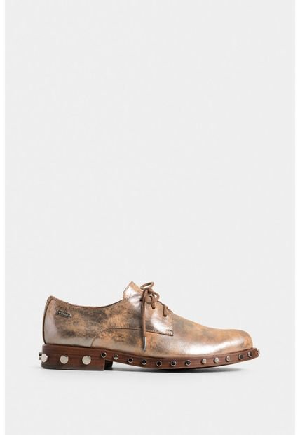 Zapato De Cordón Oxford De Cuero Folia Para Mujer Suela Taches Zapato De Cordón Oxford De Cuero Folia Para Mujer Suela Taches Plata 35 Vélez