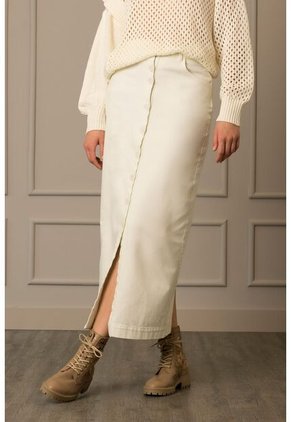 Falda Tubo Para Mujer Tejido Plano Tiro Alto Falda Tubo Para Mujer Tejido Plano Tiro Alto Blanco 08 Vélez