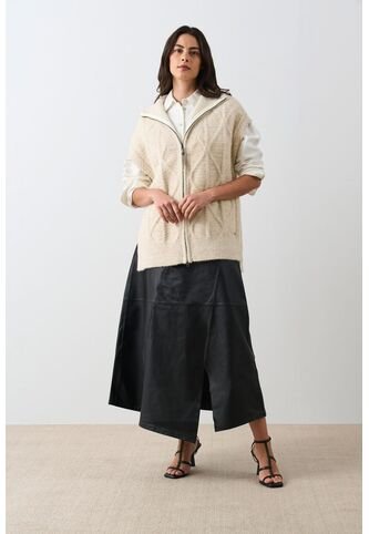 Chaleco Tejido Oversized Para Mujer Legado Chaleco Tejido Oversized Para Mujer Legado Crema M VÉLEZ Vélez