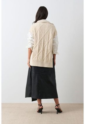 Chaleco Tejido Oversized Para Mujer Legado Chaleco Tejido Oversized Para Mujer Legado Crema M VÉLEZ