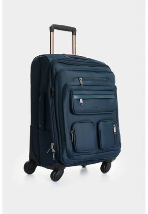 Maleta De Viaje En Lona Y Cuero Galaxy 20 Pulg Maleta De Viaje En Lona Y Cuero Galaxy 20 Pulg Azul Oscuro VÉLEZ