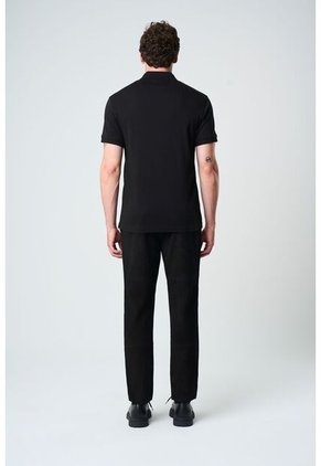 Polo Alcor Manga Corta Para Hombre Detalle Acanalado Polo Alcor Manga Corta Para Hombre Detalle Acanalado Negro S VÉLEZ