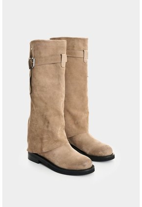 Botas En Cuero Gamuzado Para Mujer Isla Botas En Cuero Gamuzado Para Mujer Isla Arena 41 VÉLEZ