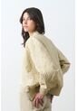 Bomber De Cuero Repujado Para Mujer Sira Bomber De Cuero Repujado Para Mujer Sira Beige XL VÉLEZ de Vélez