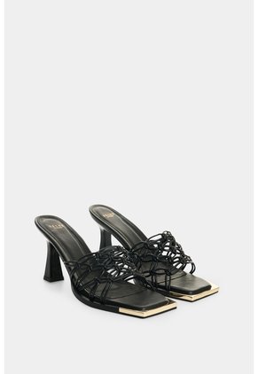 Sandalia Tacón En Cuero Par Mujer Orquidea Sandalia Tacón En Cuero Par Mujer Orquidea Negro 40 VÉLEZ