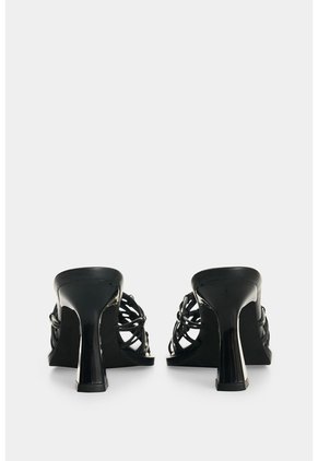 Sandalia Tacón En Cuero Par Mujer Orquidea Sandalia Tacón En Cuero Par Mujer Orquidea Negro 40 VÉLEZ