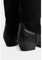 Botas Gobi De Cuero Liso Y Gamuza Para Mujer Chapetas Tejidas Botas Gobi De Cuero Liso Y Gamuza Para Mujer Chapetas Tejidas Negro 36 VÉLEZ de Vélez