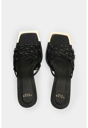 Sandalia Tacón En Cuero Par Mujer Orquidea Sandalia Tacón En Cuero Par Mujer Orquidea Negro 40 VÉLEZ