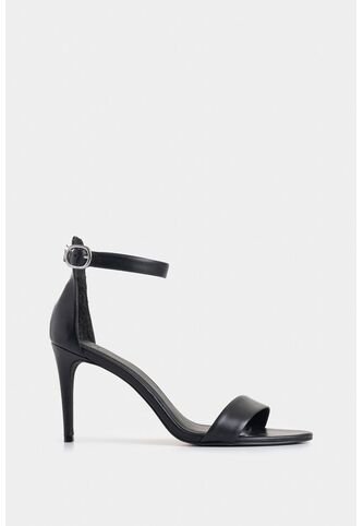 Sandalia Tacón Clavel De Cuero Para Mujer Amarre Al Tobillo Sandalia Tacón Clavel De Cuero Para Mujer Amarre Al Tobillo Negro 34 VÉLEZ Vélez