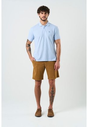 Polo Manga Corta Essential Para Hombre Textura Polo Manga Corta Essential Para Hombre Textura Azul Claro XXL VÉLEZ