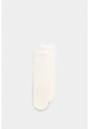 Calcetín Largo En Encaje Para Mujer Icaro Calcetín Largo En Encaje Para Mujer Icaro Blanco XS VÉLEZ