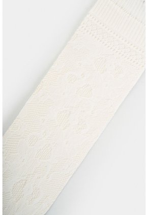 Calcetín Largo En Encaje Para Mujer Icaro Calcetín Largo En Encaje Para Mujer Icaro Blanco XS VÉLEZ
